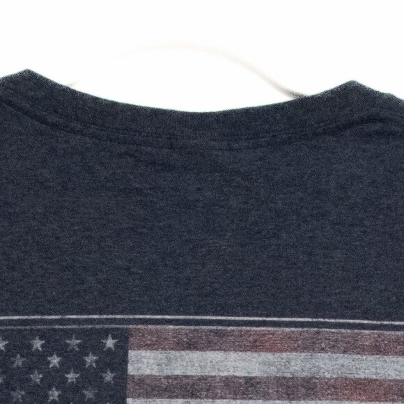 Palmetto Moon Navy Blue T-Shirt With American Flag Graphic Short Sleeve Crew Nec - Picture 6 of 8